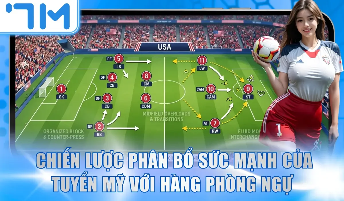 Chiến lược phân bổ sức mạnh của tuyển Mỹ với hàng phòng ngự